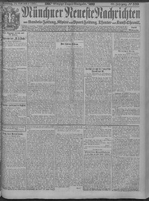 Münchner neueste Nachrichten Montag 18. November 1907