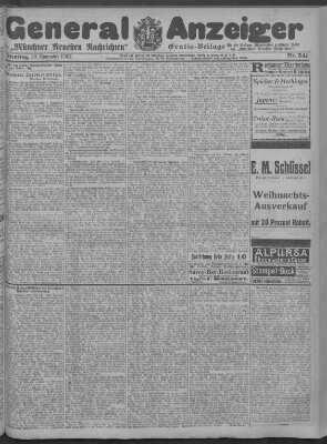 Münchner neueste Nachrichten Dienstag 19. November 1907