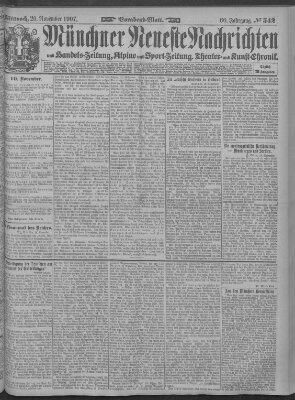 Münchner neueste Nachrichten Mittwoch 20. November 1907