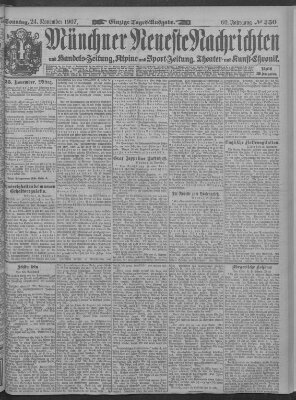 Münchner neueste Nachrichten Sonntag 24. November 1907