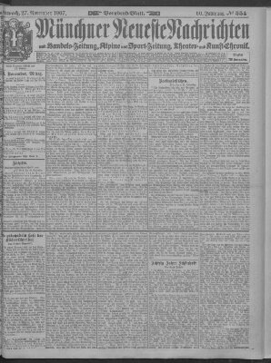 Münchner neueste Nachrichten Mittwoch 27. November 1907