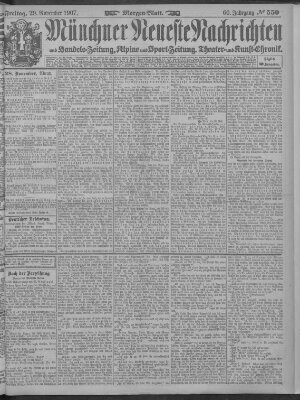 Münchner neueste Nachrichten Freitag 29. November 1907