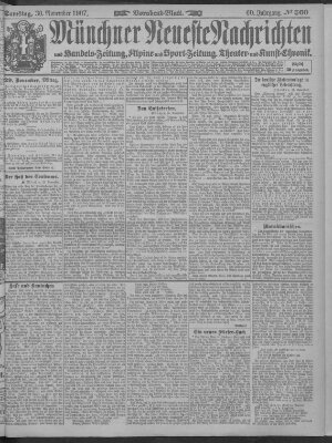 Münchner neueste Nachrichten Samstag 30. November 1907