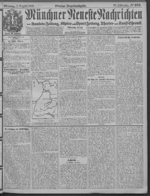 Münchner neueste Nachrichten Montag 2. August 1909