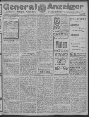 Münchner neueste Nachrichten Montag 2. August 1909