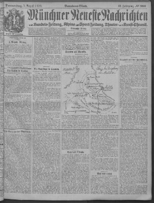 Münchner neueste Nachrichten Donnerstag 5. August 1909