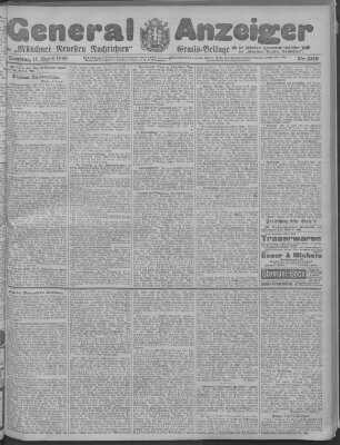 Münchner neueste Nachrichten Dienstag 10. August 1909