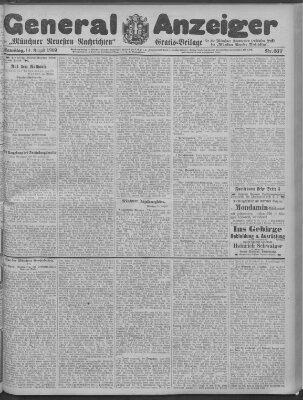 Münchner neueste Nachrichten Samstag 14. August 1909