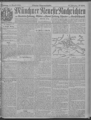 Münchner neueste Nachrichten Sonntag 15. August 1909