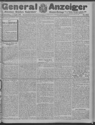 Münchner neueste Nachrichten Donnerstag 19. August 1909