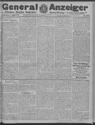 Münchner neueste Nachrichten Samstag 21. August 1909