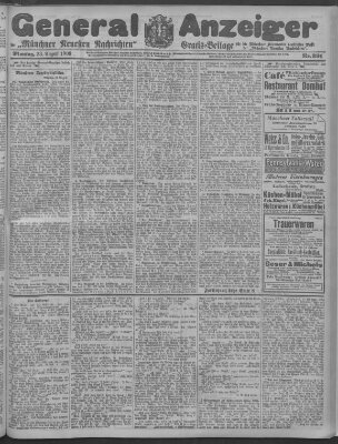 Münchner neueste Nachrichten Montag 23. August 1909