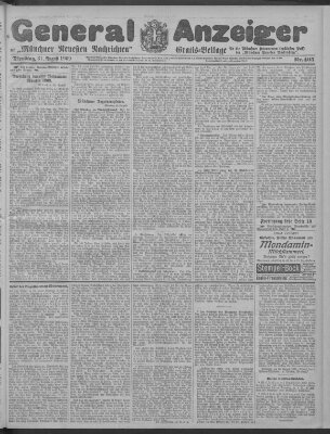 Münchner neueste Nachrichten Dienstag 31. August 1909