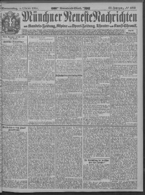 Münchner neueste Nachrichten Donnerstag 3. Oktober 1907