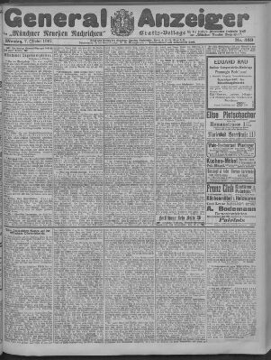 Münchner neueste Nachrichten Montag 7. Oktober 1907