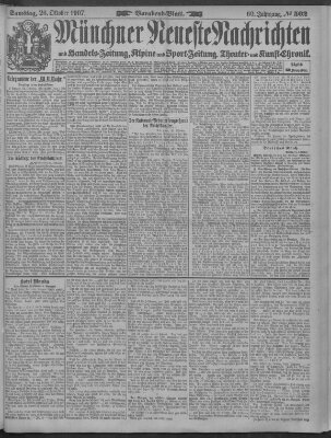 Münchner neueste Nachrichten Samstag 26. Oktober 1907