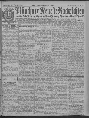 Münchner neueste Nachrichten Samstag 26. Oktober 1907