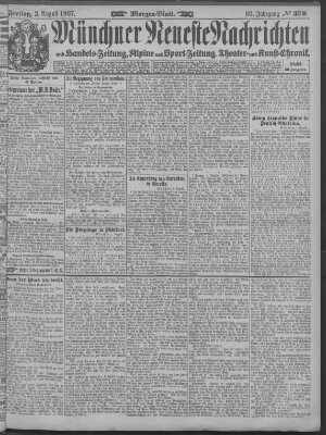 Münchner neueste Nachrichten Freitag 2. August 1907