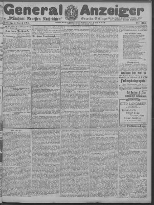 Münchner neueste Nachrichten Freitag 2. August 1907