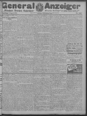 Münchner neueste Nachrichten Samstag 3. August 1907