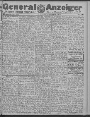 Münchner neueste Nachrichten Montag 26. August 1907