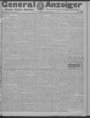 Münchner neueste Nachrichten Dienstag 27. August 1907