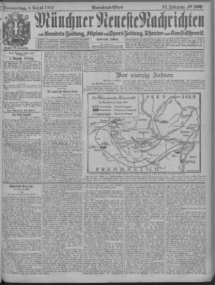 Münchner neueste Nachrichten Donnerstag 4. August 1910