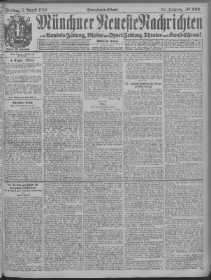 Münchner neueste Nachrichten Freitag 5. August 1910