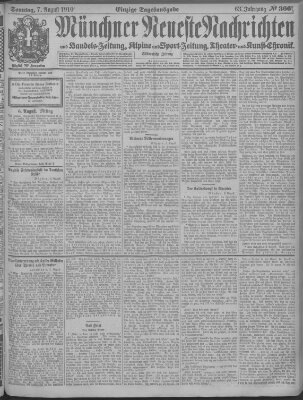 Münchner neueste Nachrichten Sonntag 7. August 1910