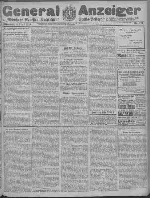 Münchner neueste Nachrichten Mittwoch 10. August 1910