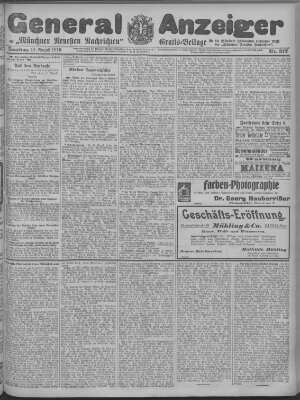 Münchner neueste Nachrichten Samstag 13. August 1910