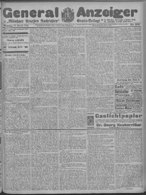 Münchner neueste Nachrichten Montag 15. August 1910