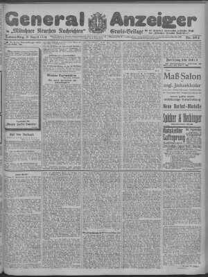 Münchner neueste Nachrichten Donnerstag 18. August 1910