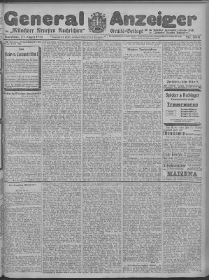 Münchner neueste Nachrichten Samstag 20. August 1910