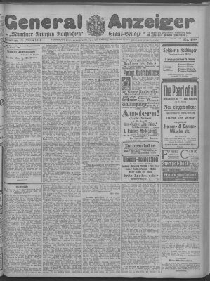 Münchner neueste Nachrichten Dienstag 18. Oktober 1910