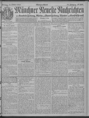 Münchner neueste Nachrichten Freitag 28. Oktober 1910