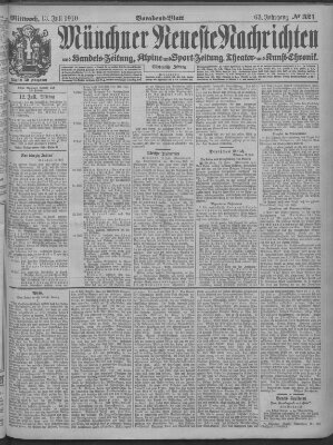 Münchner neueste Nachrichten Mittwoch 13. Juli 1910