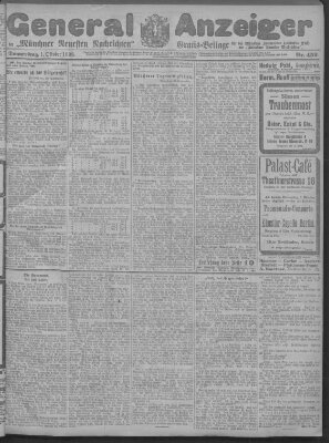 Münchner neueste Nachrichten Donnerstag 1. Oktober 1908