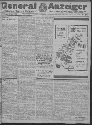 Münchner neueste Nachrichten Freitag 2. Oktober 1908