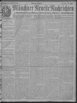 Münchner neueste Nachrichten Dienstag 6. Oktober 1908