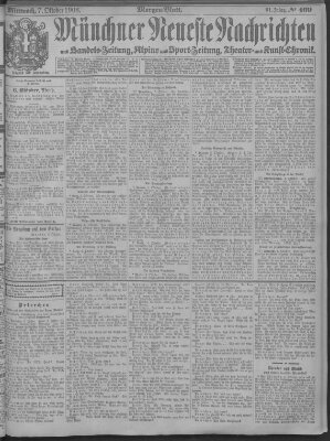 Münchner neueste Nachrichten Mittwoch 7. Oktober 1908