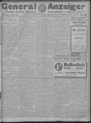 Münchner neueste Nachrichten Mittwoch 7. Oktober 1908