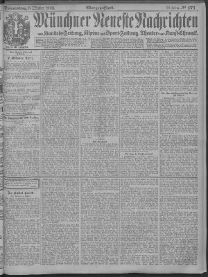 Münchner neueste Nachrichten Donnerstag 8. Oktober 1908