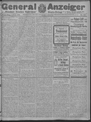 Münchner neueste Nachrichten Donnerstag 8. Oktober 1908