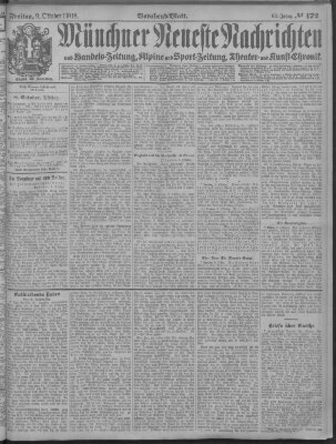 Münchner neueste Nachrichten Freitag 9. Oktober 1908