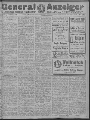 Münchner neueste Nachrichten Freitag 9. Oktober 1908