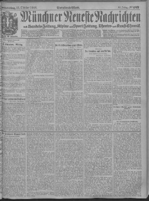 Münchner neueste Nachrichten Donnerstag 15. Oktober 1908