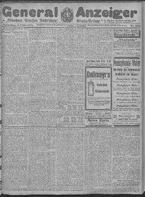 Münchner neueste Nachrichten Donnerstag 15. Oktober 1908