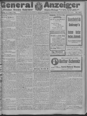 Münchner neueste Nachrichten Freitag 16. Oktober 1908