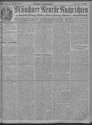 Münchner neueste Nachrichten Sonntag 18. Oktober 1908
